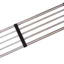 Hershii Closet Tension Shelf & Rod Expandable Metal Storage Rack Adjustable Organizer DIY Divider Separator for Cabinet Wardrobe Cupboard Kitchen Bathroom, Black, 29.4-46.25inches