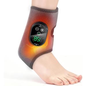 Cordless Foot Massager for Neuropathy, Foot and Ankle Massager, Ankle Heating Pad with Massage, 6 Heating, 3 Massage Modes&Timer, Gray