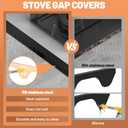 Stove Gap Covers 316 Stainless Steel,Stove Gap Filler,Heat-Resistant Oven Side Gap Filler,Between Stove and Counter Slide In Range Trim Kit for Kitchen,2 Pack (23.2 Shiny Black)