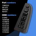 15883323 Front Driver Side Door Lock and Power Window Switch with Black Bezel Cover for Chevy Avalanche Silverado Suburban Tahoe Cadillac Escalade GMC Yukon Sierra Yukon XL 2003-2008 901-075