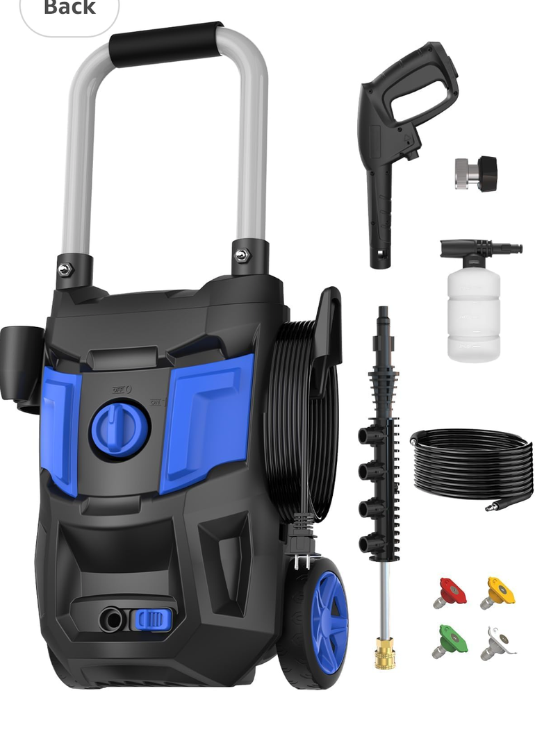 Electric Pressure Washer - 1300PSI Max 1.2 GPM with 20FT Hose, 35FT Cord, Blue