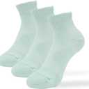 Women's Moisture Wicking Low-Top Ankle Socks, Shock Absorption, Air Bubble, 3 Pairs (6-9)
