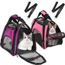 Pack of 2 Pet Carrier, Soft Sided Pet Travel Carrier for Cats, Airline Approved Kitty Portable Dog Bags for Traveling Little Dogs, Rabbits, Puppy, Cat(S, Pink, Purple)