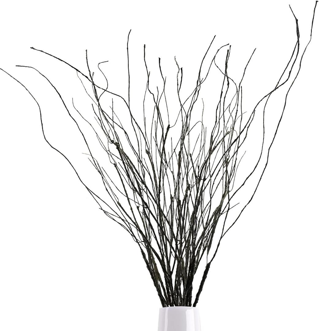 30Pcs 30" Curly Willow Branches, Artificial Flowers Twigs Decorative Sticks Stem, Dry Bendable Tree Branches for DIY Craft Home Room Wedding Floor Vase Garden Farmhouse Decor