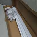 Ceiling Curtain Track, Curtain Track with Roller Hooks, 12ft - 15ft Ceiling Mounted Rail Set for Room Divider, White