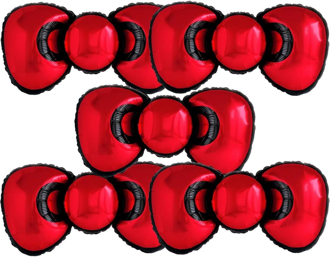 Red Bowtie Mylar Balloon Bow Bowknot Foil balloon Hello Cat Mylar Balloon Kittes Birthday Baby Shower Gender Reveal Party Decoration