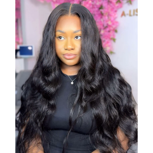 26 Inch 5x5 HD Lace Closure Wigs Human Hair Glueless Wigs Human Hair Pre Plucked Pre Cut Deep Wave Lace Front Wigs Human Hair Closure Wigs Human Hair 180% Density Natural Color