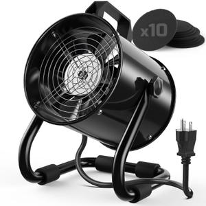 Jeebel Camp Portable Range Hood 6 Inch Portable Kitchen Exhaust Fan 350 CFM Strong Wind with 10 Activated Charcoal Filter Reusable Aluminum Alloy Portable Hood Fan for Indoor BBQ, Hot Pot, Black