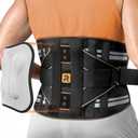 Back Brace for Lower Back Pain Women Men, Ergonomic Support Brace with Lumbar Pad, Adjustable Straps and Soft Breathable Mesh Fabric, Lumbar Support Belt Relief with Enhanced Structural Design, Orange Size M (Waist: 33.5"-39.4")