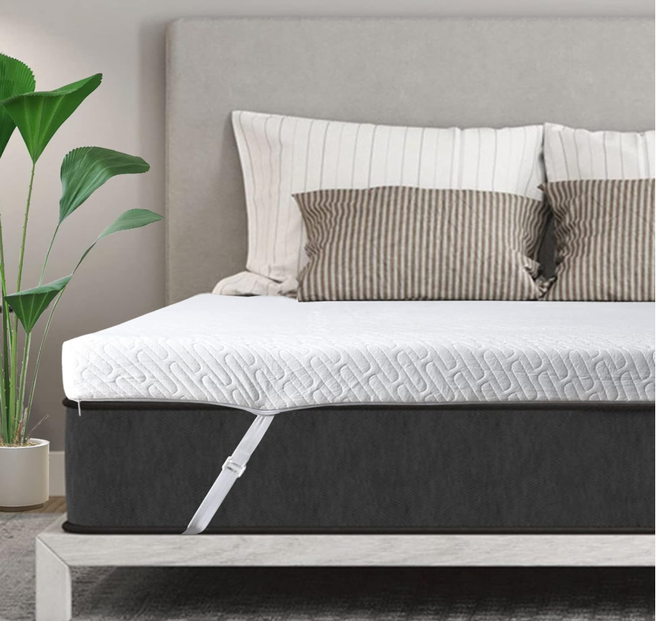 VALUXE 3 Inch Gel Memory Foam Mattress Topper Full Size High Density Cooling Pad Pressure Relief Bed Topper (with Removable & Washable Bamboo Cover)
