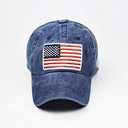Utaly Distressed American-Flag-Baseball-Hats for Women Men - Retro Low Ponytail Baseball Cap Blue