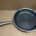 COOKER KING 10-Inch Stainless Steel Pan, Hybrid Nonstick Frying Pan, Skillet, 3-Ply Clad Cookware, Even Heat Distribution, Dishwasher & Oven Safe, with Stay-Cool Handle, Induction Compatible