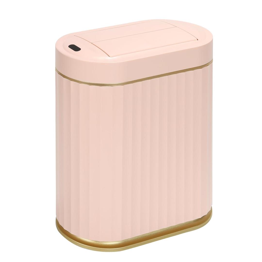 SYNCVIBE Bathroom Trash Can with Lid Butterfly 2 Gallon Sensor Trash can, Dorm Decor Waterproof Garbage Can, Automatic Slim Trash Bin, Under-Counter Wastebasket for Kitchen, Bedroom, Living Room, Pink