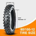 HOLATO Rear 80/100-12 3.00-12 Front 60/100-14 2.50-14 Tire and Inner Tube for 110cc 125cc CRF70 CRF110 KLX110 TTR90 PW80 RM60 RM65 TaoTao DB14 SSR Apollo Coolster Dirt Pit Bike Motorcycle Heavy Duty