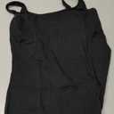 V FOR CITY Women's Cotton Tank Top with Shelf Bra Adjustable Wider Strap Camisole Basic Cami Tanks (Black, Small)