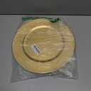 MAONAME Foil Gold Charger Plates with Beaded, 13" Plate Chargers for Dinner Plate, Plastic Round Chargers for Table Setting, Set of 1