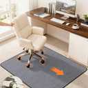 Blvornl Corduroy Office Chair Mat for Hardwood Floor and Low Pile Carpet, 35.4" x 47.3" Non-Slip Desk Rolling Chair Mat for Hard Floors, Heavy Duty Carpeted Floor Protector Rug for Home, Dark Grey