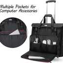 CURMIO Rolling Carrying Bag with Wheels Compatible for Apple iMac 27 inch Desktop Computer, Detachable Trolley Storage Case Compatible with iMac 27 Monitors and Accessories, Black (Patent Pending)