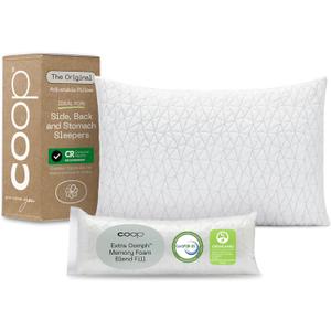 Coop Home Goods Original Adjustable Pillow, Queen Size Bed Pillows for Sleeping, Cross Cut Memory Foam Pillows - Medium Firm Back, Stomach and Side Sleeper Pillow, CertiPUR-US/GREENGUARD Gold (Original White)