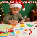 Punch Out Paper Cutouts in Holiday Colors, 188 Pieces Snows, Trees, Stockings, Light Bulb, Bells, Cardstock for Children Craft Kindergarten, Classroom, and Christmas Party Decorations