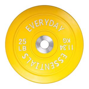 BalanceFrom Color Coded Olympic Bumper Plate Weight Plate with Steel Hub 25LB