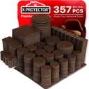X-PROTECTOR 357 pcs Premium Huge Pack Felt Furniture Pads! Quantity of Furniture Sliders with Many Big Sizes Your Ideal Floor Protectors. Protect Your Hardwood & Laminate Floor!