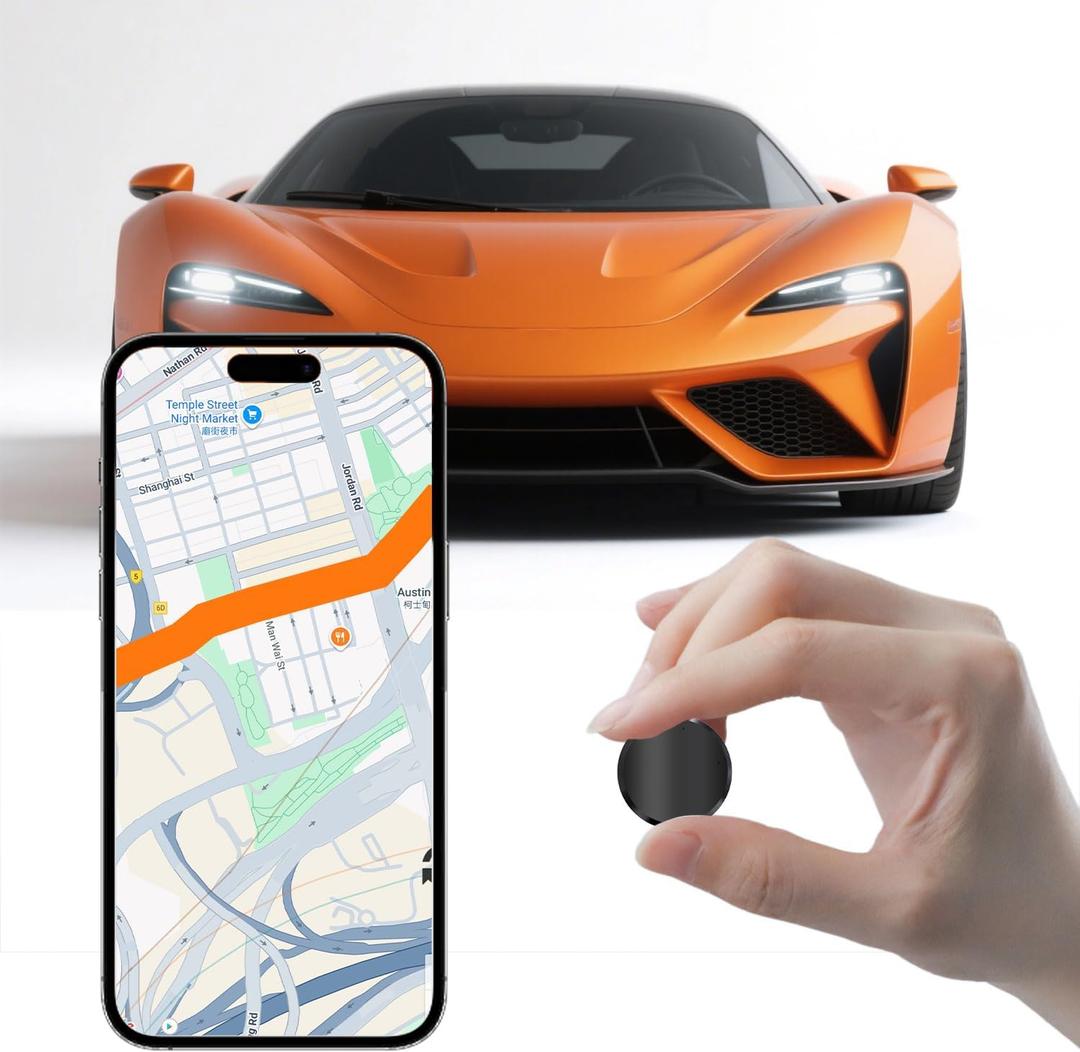 GPS Tracker for Vehicles, Kids, Pets & Assets  Real-Time Mini Tracking Device with SIM Card Support, No Subscription Required, Magnetic & Waterproof Locator with Long Battery Life iOS/Android