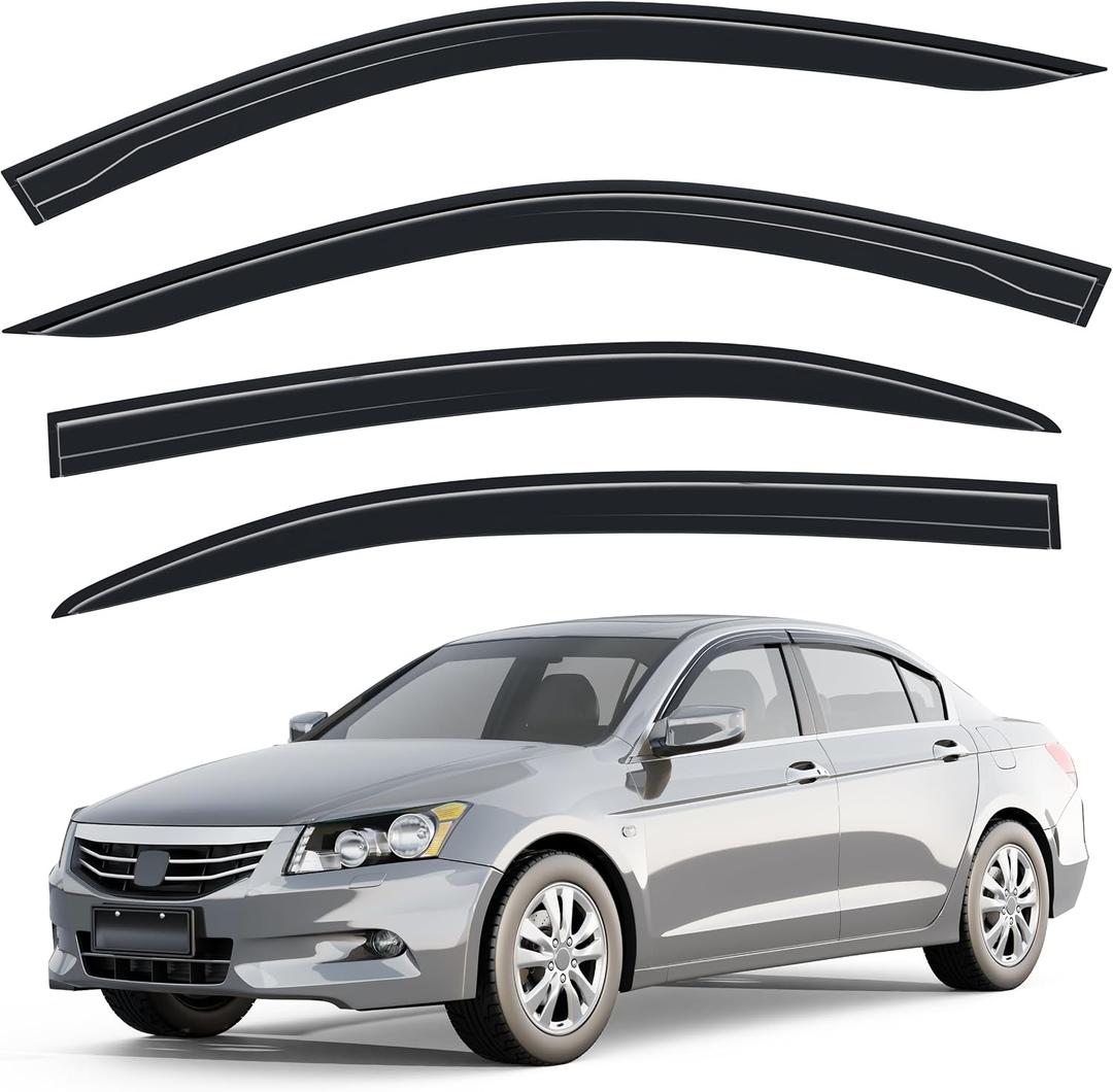 Tape-on Window Visors Rain Guards for Honda Accord Sedan 2008-2017