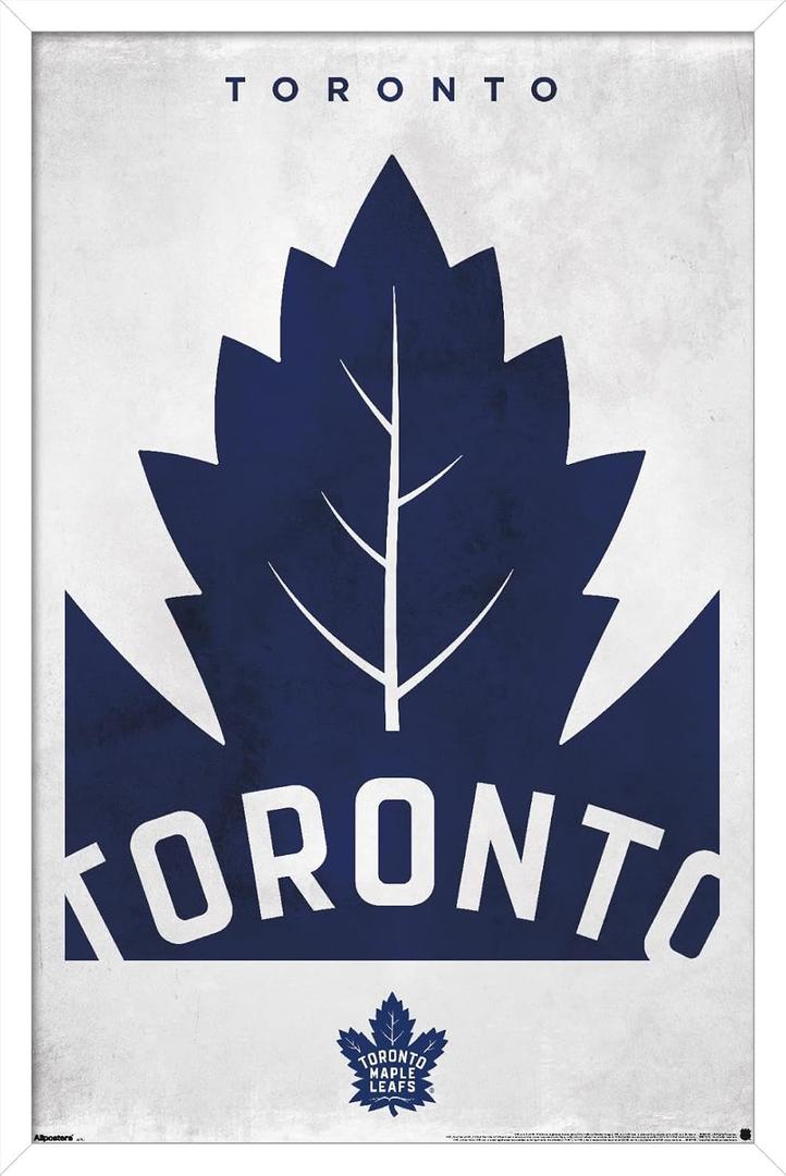 Trends International NHL Toronto Maple Leafs - Logo 25 Wall Poster, 22.4L x 14.7W, White Framed Version