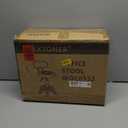 KKTONER PU Leather Modern Rolling Stool with Low Back Height Adjustable Work Salon Drafting Swivel Task Chair with Footrest (White)