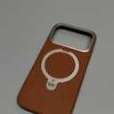 TORRAS Organic Leather for iPhone 17 Pro Case with Stand, Fit for Magsafe, 360 Spin Stand with Camera Control, Premium Leather Durable Stylish Q3 VegSkin for iPhone 17 Pro Phone Case, Saddle Brown