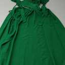 CHICME Women's Sleeveless Halter Neck Dress Criss Cross Tie Back Split High Maxi Dress (Medium)