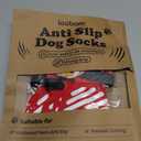 LOOBANI Christmas Double Side Anti-Slip Soft Dog Socks to Prevent Licking Paws on Hardwood Floors, Dog Paw Grip Protector for Hot/Cold Pavement Traction Control for Senior Dogs (Red-B, L)