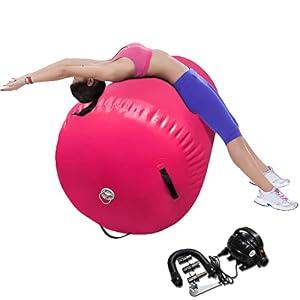 86 York Air Barrel Gymnastics Roller Inflatable Tumbling Mat, Back Handspring Training Air Mat Tumble Track Gymnastics Equipment For Home Use, Gym Training, Yoga Balance Exercise, Cheerleading with Electric Pump (75cm(D)*120cm(H), PINK)