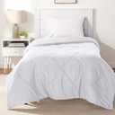 Amazon Basics Reversible Lightweight Microfiber All Season Comforter Blanket, Twin/Twin XL, White