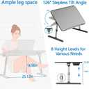 Potuopy Adjustable Laptop Lap Desk, X-Large Foldable Bed Table Tray