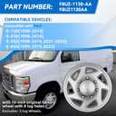 F8UZ-1130-AA Hubcap Wheel Cover 1pcs Silver Snap-on Direct Replacement for Ford E-150(1998-2014)/E-250(1998-2014)/E-350(1998-2019,2021-2024)/E-450(1999-2019,2023) with 16" Factory Wheel