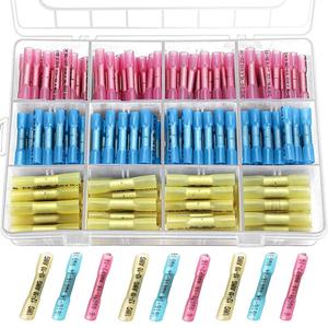 PONFY 200PCS Heat Shrink Butt Connectors Kit, Waterproof Electrical Connectors Wire Terminals, Insulated Marine Automotive Copper Connector Kit
