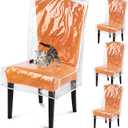 Dining Chair Covers, Waterproof Chair Covers - 4 Pack Clear Plastic Seat Chair Protector for Kitchen Keep Your Chair Away from Water Dust Stain and Pet Claws W/21 x D/18 Fits 16-23" (4)