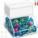 2-Compartment Acrylic Storage Container, Laundry Pods and Dryer Sheet Dispenser, Clear Dishwasher Pod Holder with Lid