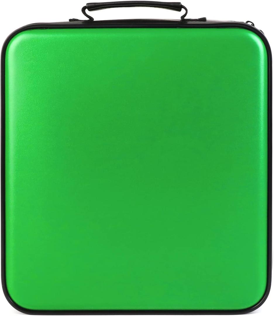 CD Case DVD Storage Case: 432 Capacity Hard Plastic DVD Case Holder Organizer Portable CD Wallet Binder Disc Holder Folder Blu Ray Album Sleeves for Car Home Travel | Audio Music (Green)