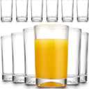 MFACOY Small Glasses Set of 6, 5.5-ounce Clear Glass Cups, Heavy Base, Thick and Durable, Drinking Glasses for Juice and Milk