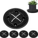 4-Pack Self Watering Fabric Pot Base, Auto Pots Fit for 5 Gallon Grow Bags, Auto-Irrigation Water Delivery System, Auto Watering Plant Saucer for Fabric Planters (Classic)