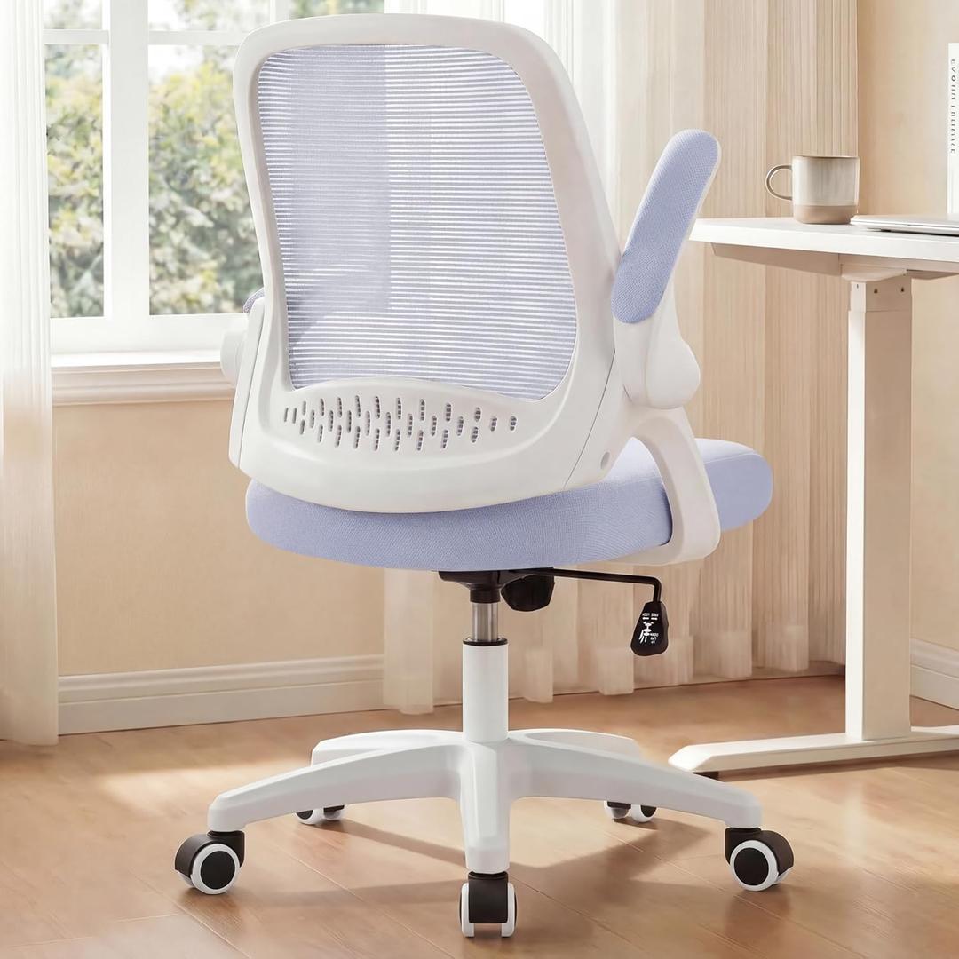 NEO CHAIR Office Desk Gaming Ergonomic Computer Chair with Lumbar Back Support Adjustable Height Swivel Rolling Wheels Flip-up Arms Mesh Chair for Home Vanity (Purple), 23.5 inches x 24.4 inches x 40 inches