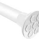 Tension Curtain Rod, 102-120 Inch No Drilling Tension Rods for Windows, Adjustable Pole Shower Curtain Rod, Non-Slip Telescoping Curtain Rods for Bathroom Patio Bedroom Laundry,White