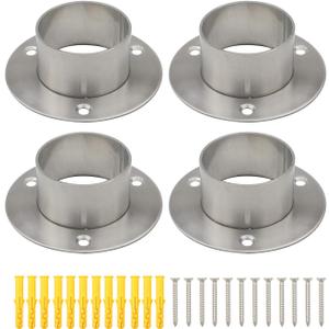 4Pcs Stainless Steel Thicken Closet Rod Flange Holder for Inside Diameter 2 inch (51 mm) Steel Pipe