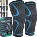 Modvel Compression Knee Brace for Women & Men, 2-Pack Knee Brace for Running Knee Pain, Knee Support Compression Sleeve, Workout Sports Knee Braces for Meniscus Tear, ACL & Arthritis Pain Relief