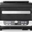 Paris Rhne Smokeless Indoor Grill & Air Fryer Combo, 12-in-1, Grill, Griddle, Air Fry, Broil, Bake, Crisp, Roast, Dehydrate, and more, Dual Heating Elements, Smart Thermostat, Easy Knob Control, 15.74*15.59*10.70 inches
