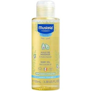 Mustela Baby Oil - Moisturizing Oil for Massage - with Natural Avocado, Pomegranate & Sunflower Oil - 3.38 fl. Oz