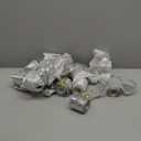 LEEQE Silver Glitter Christmas Tree Topper Bow 11 Inch with 6 Ribbon Tails 3 Yards Long Wired Ribbon for Holiday Easy Style Party Decoration